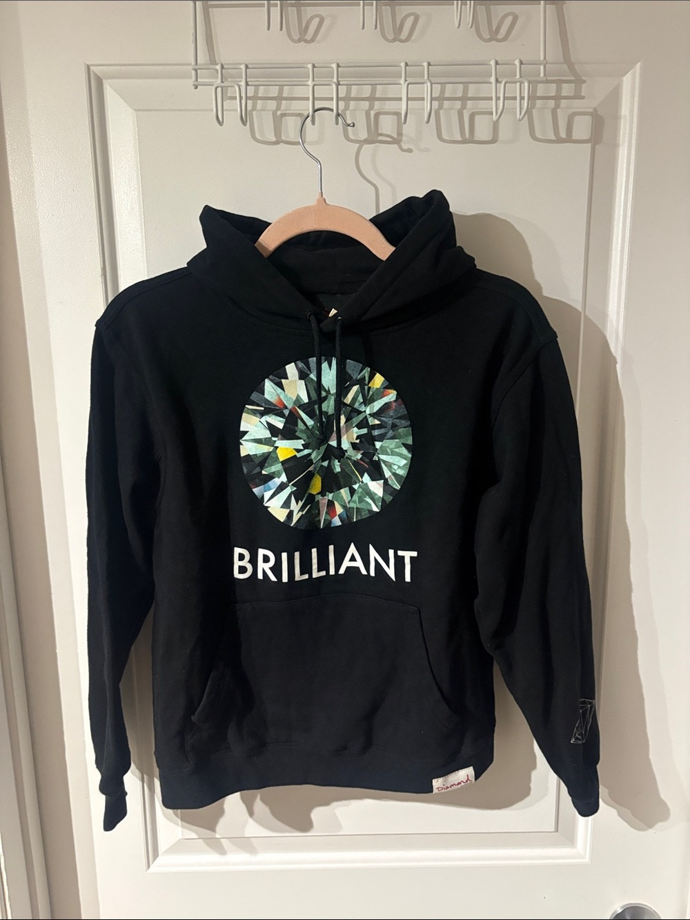 Diamond Supply Co. Black Hoodie with Multicolor Gem Print